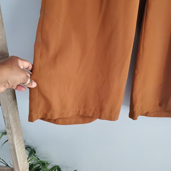 SHEIN Curve Brown Sheer Lightweight Wide Leg Pants Size 0XL - Picture 5 of 7